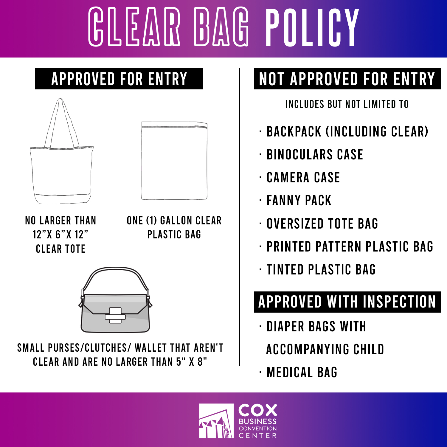 Clear Bag Policy - UTEP Office of Special Events